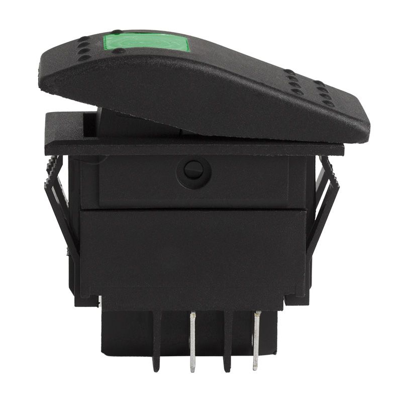 Выключатель клавишный 12V 35А (4с) ON-OFF зеленый с подсветкой (RK1-06N) REXANT - Фото 2