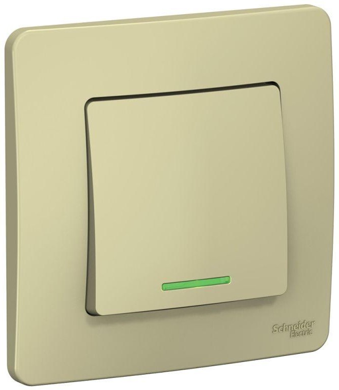 Выключатель 1-кл. СП Blanca 10А IP20 (сх. 1) 250В с подсветкой беж. SE BLNVS010117