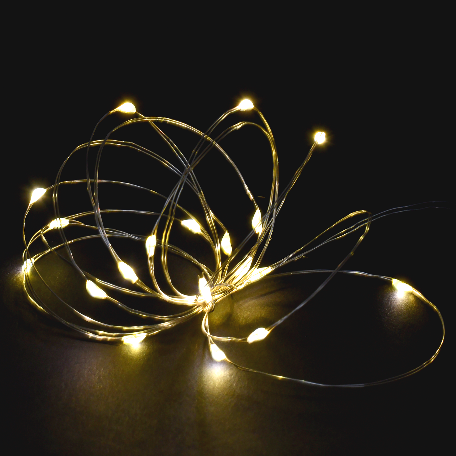 LIGHTING Гирлянда роса 2м 20 светодиодов теплый белый свет IP20 прозрачный шнур 0,3м 2АА IEK LGDB500-1-020-02-T-B-20