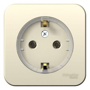 Розетка 1-м ОП Blanca 16А IP20 250В с заземл. без защ. шторок с изолир. пластиной (компакт) молоч. SE BLNRA110112 1210510