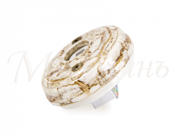 Розетка ретро компьютерная RJ45  (без подъемной рамки, D70x25), цвет - дворцовый мрамор, коллекция "