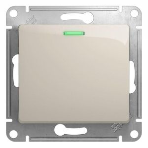 Выключатель 1-кл. СП Glossa 10А IP20 (сх. 1а) 10AX с подсветкой механизм молочн. SE GSL000913 454408