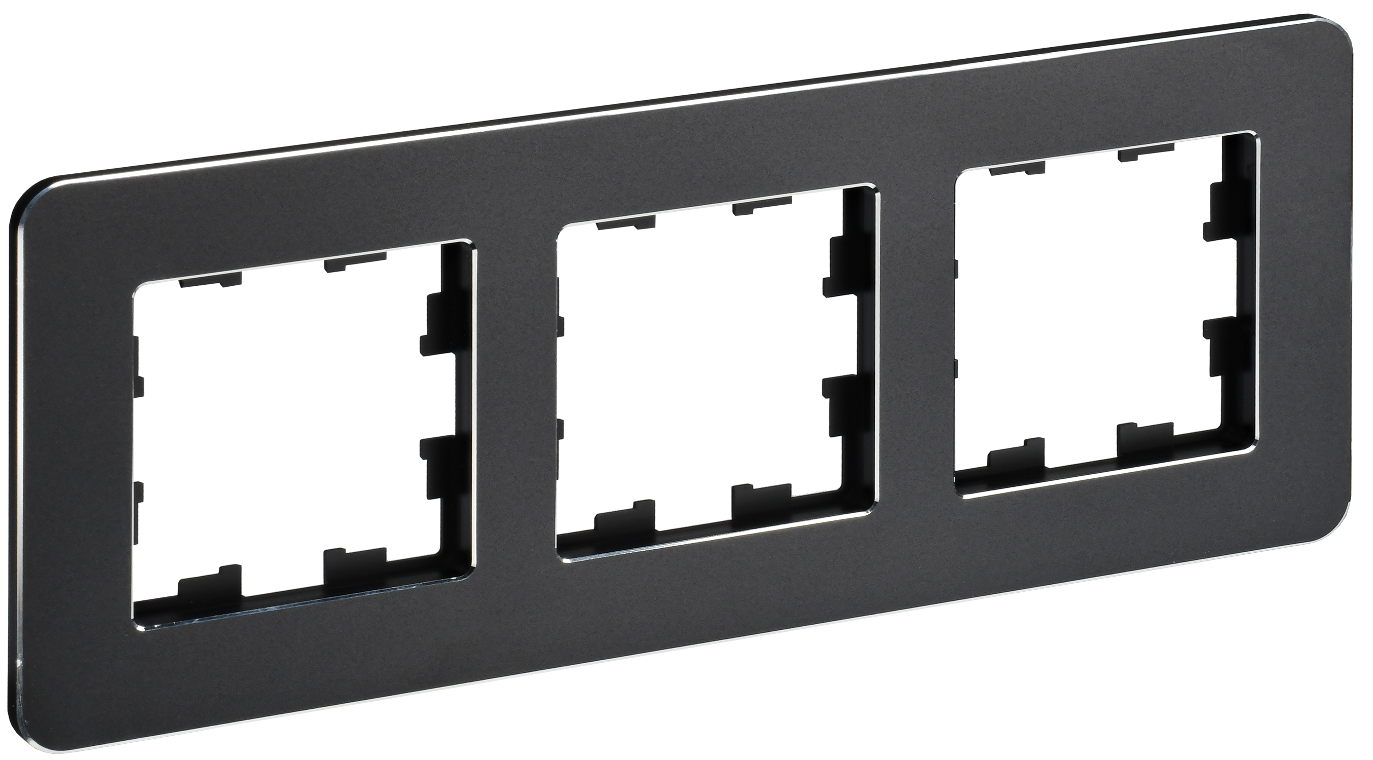 BRITE Рамка 3-местная РУ-3-1-Бр металл черный RE IEK