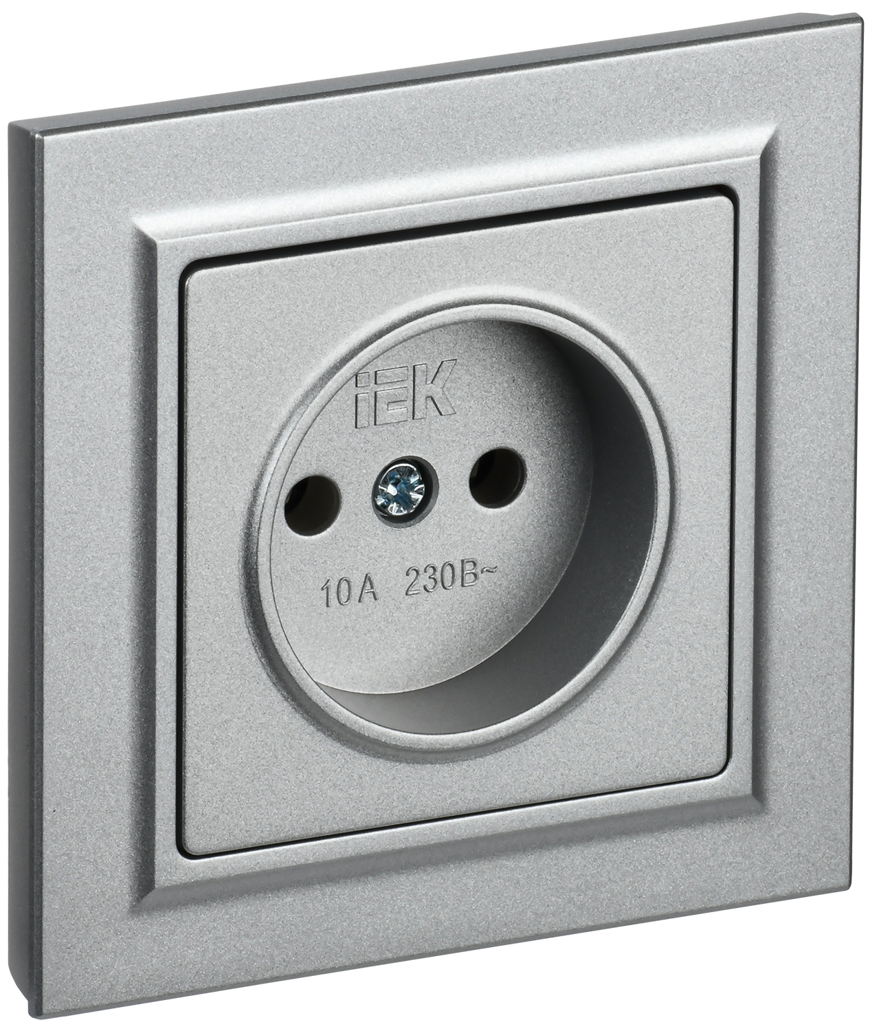 BRITE Розетка 1-местная без заземления без защитных шторок 10А в сб. РСР10-1-0-БрА алюминий IEK BR-R10-10-K47-F