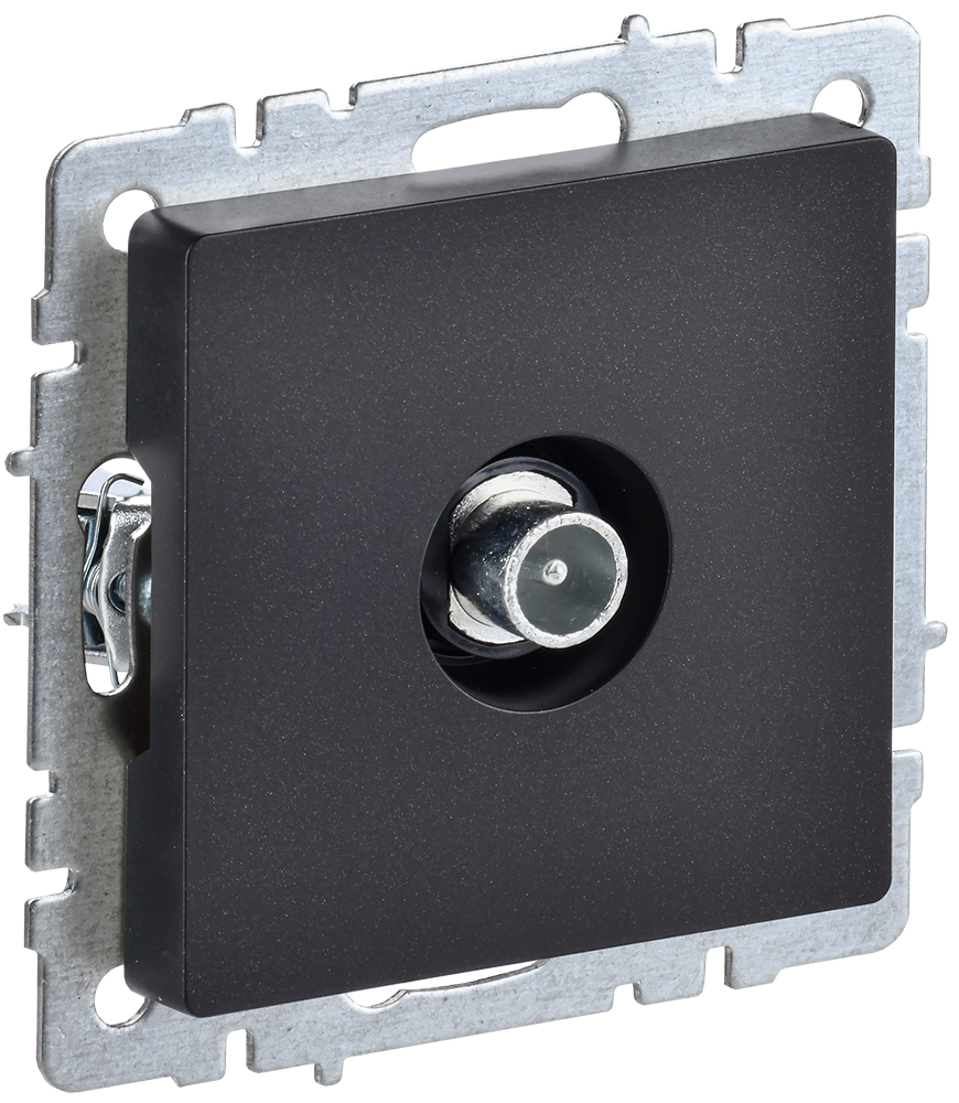 BRITE Розетка TV проходная РТВ10-0-БрЧ черный IEK BR-A10-P-K02