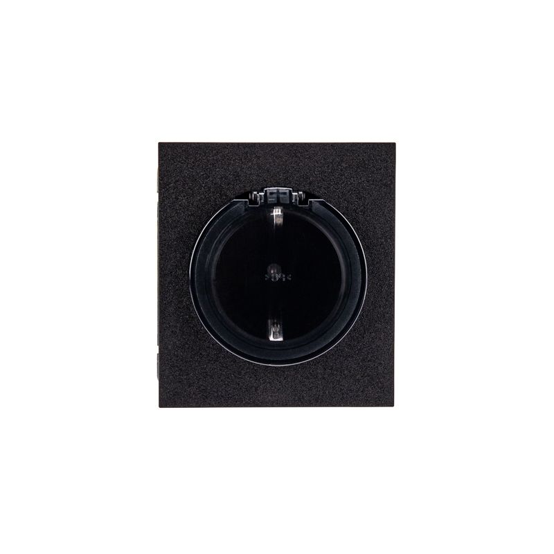 Розетка STRONG 1-ая с/з с/у, со шторками и крышкой 16А антрацит KRANZ KR-78-0702-5