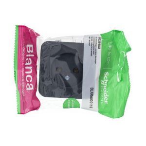 Розетка 1-м ОП Blanca 16А IP20 250В без заземл. без защ. шторок с изолир. пластиной антрацит SE BLNRA000116 1210629