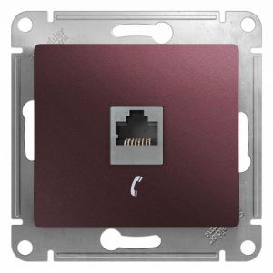 Розетка телефонная 1-м Glossa RJ11 механизм баклажан. SE GSL001181T 463609