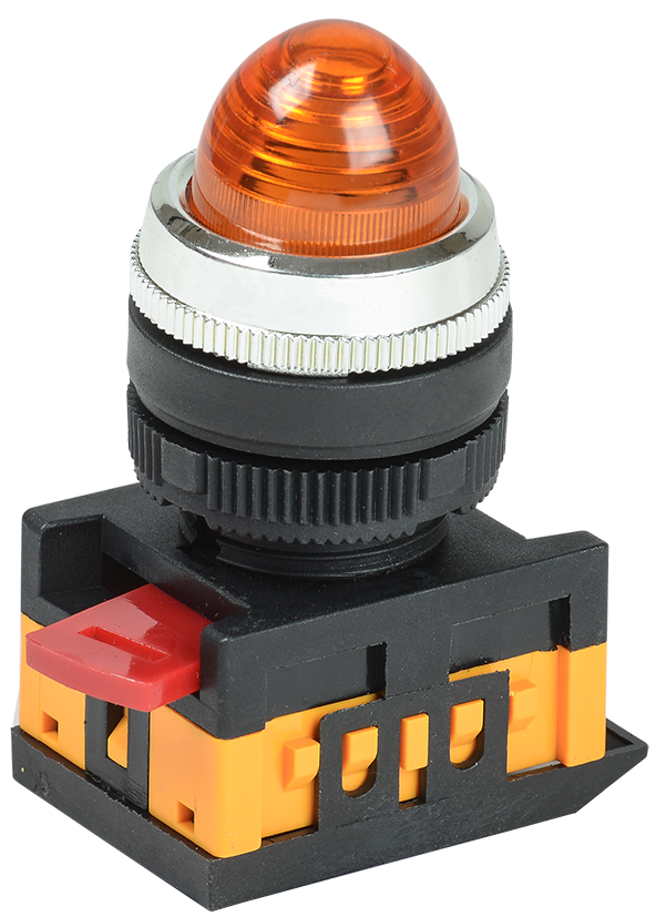 Лампа AL-22 сигнальная d=22мм желтый неон/240В цилиндр IEK