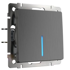 Выключатель одноклавишный проходной с подсветкой (графит рифленый) Werkel W1112104