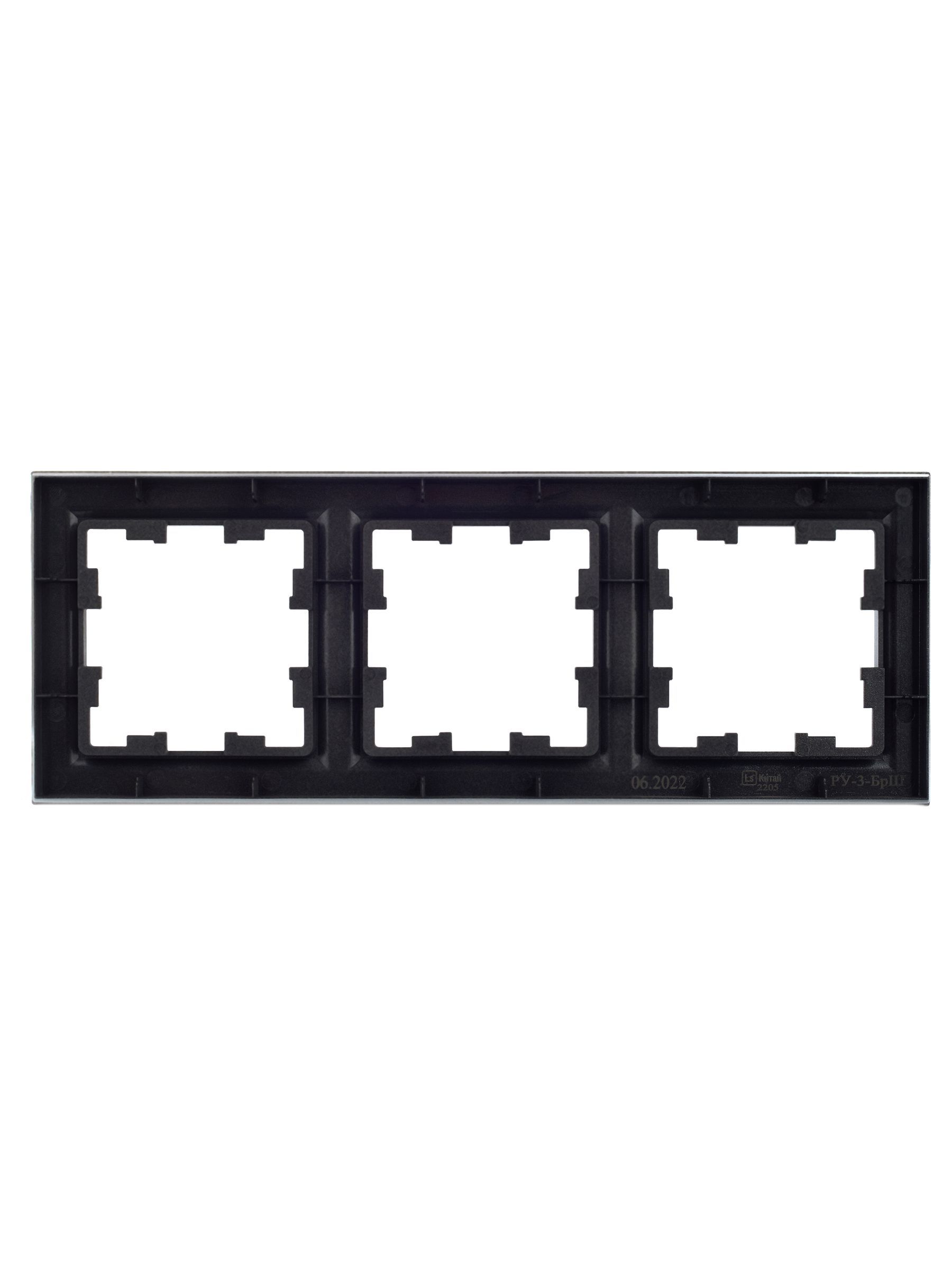 BRITE Рамка 3-местная РУ-3-БрШ шампань IEK - Фото 4