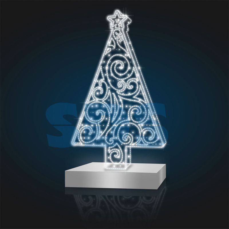 Декоративная 3D фигура Елка новогодняя 250 см белая 501-473