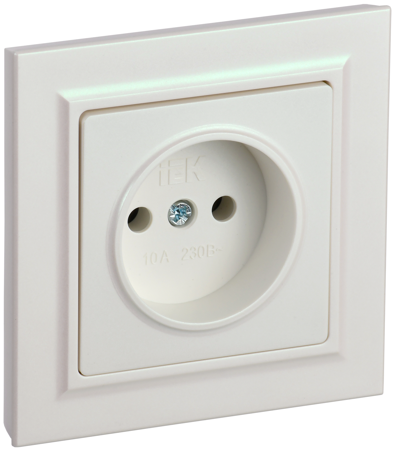BRITE Розетка 1-местная без заземления без защитных шторок 10А в сб. РСР10-1-0-БрЖ жемчуг IEK