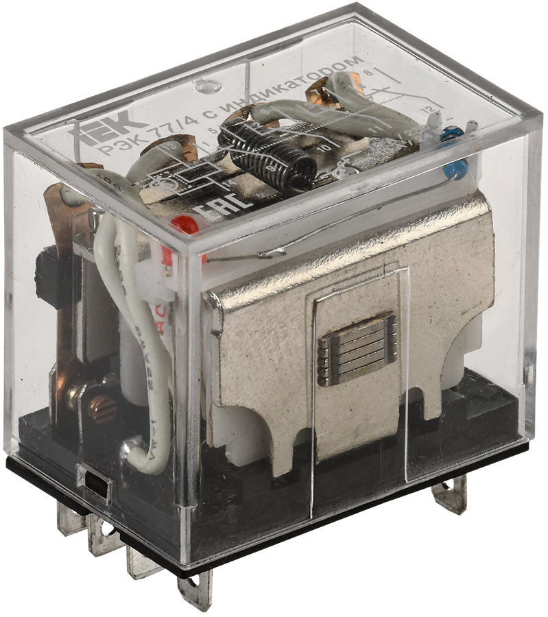 Реле РЭК77/4(LY4) с индикацией 10А 12В AC IEK