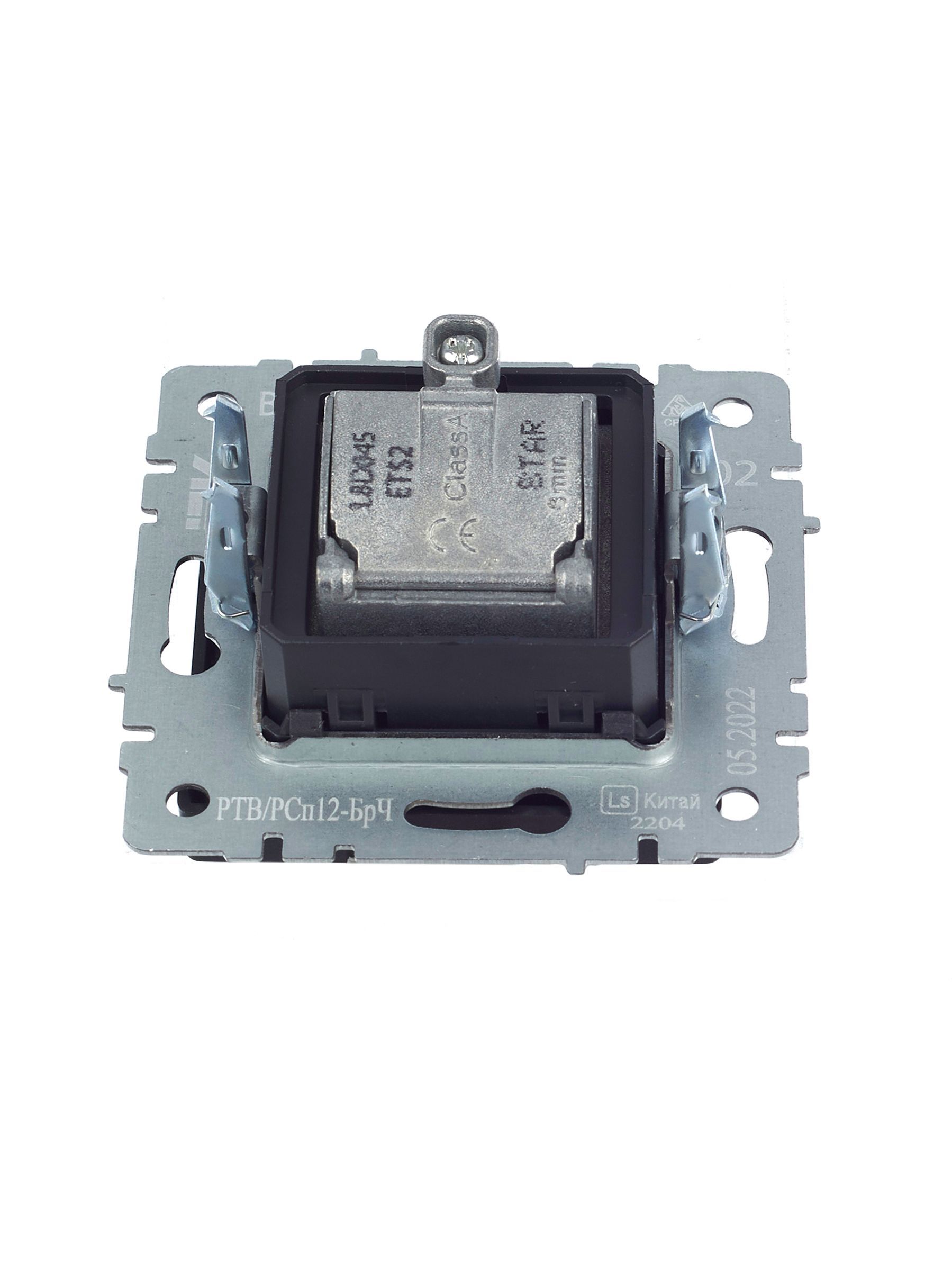 BRITE Розетка двойная TV+SAT РТВ/РСп12-БрЧ черный IEK - Фото 6