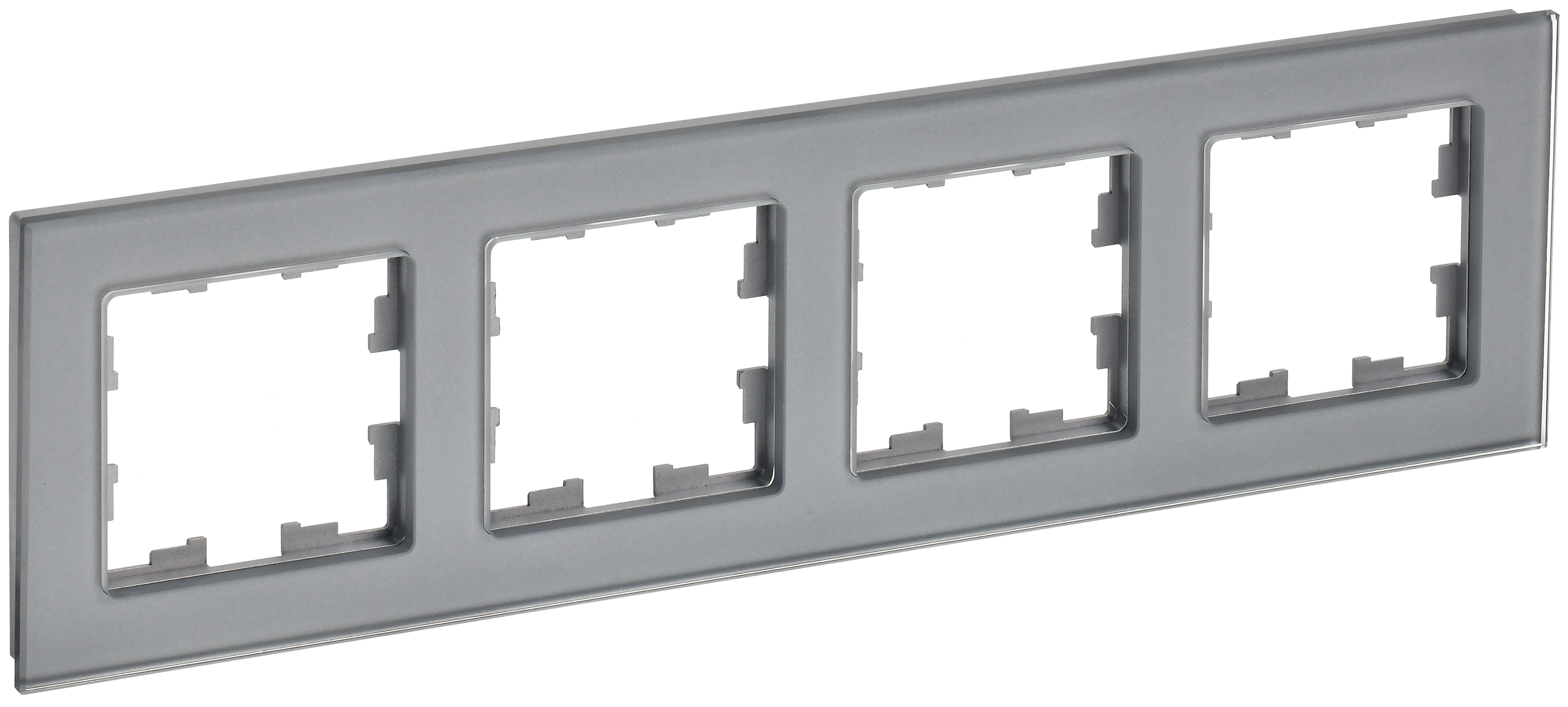 BRITE Рамка 4 -местная РУ-4-2-БрСе стекло серый IEK