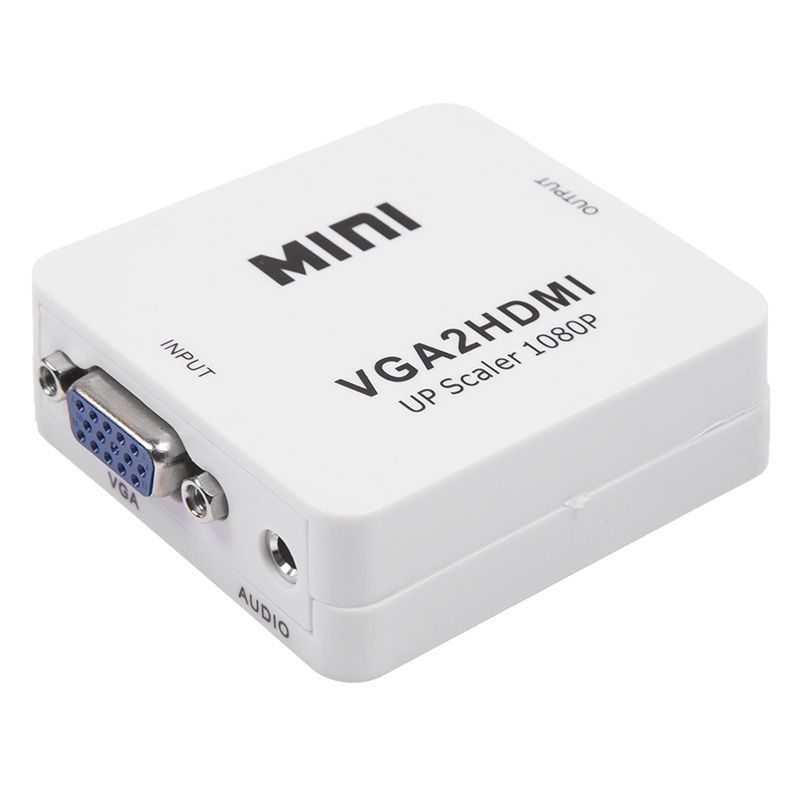 Конвертер VGA + Стерео 3,5мм на HDMI, пластик, белый REXANT 17-6930