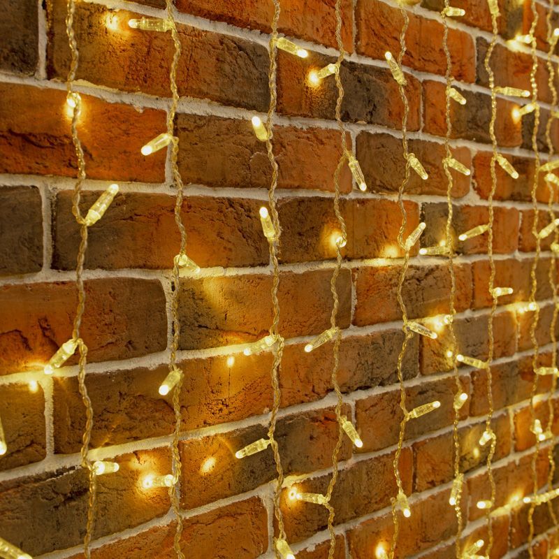 Гирлянда светодиодная Занавес 2х9м 1200 LED ТЕПЛЫЙ БЕЛЫЙ прозрачный ПВХ IP65 эффект мерцания соединяется 230В нужен блок 303-500-1 NEON-NIGHT 235-696