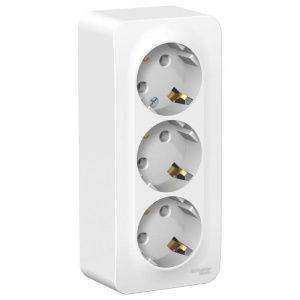 Розетка 3-м ОП Blanca 16А IP20 250В с заземл. без защ. шторок с изолир. пластиной бел. SE BLNRA010311 1210469