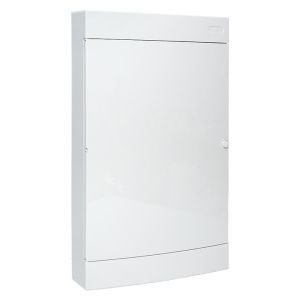 Щит комбинированный "Unix" белая дверь (2х18 (36) модулей + 1 монтажная плата) 4 габарит 651x396x112 IP41 ux-2x18+1m-nw