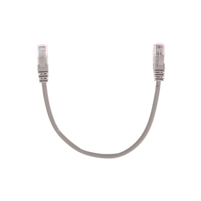 Патч-корд U/UTP, CAT 5e, RJ45-RJ45, 26AWG, LSZH, серый, 0,3м REXANT 02-0100-03