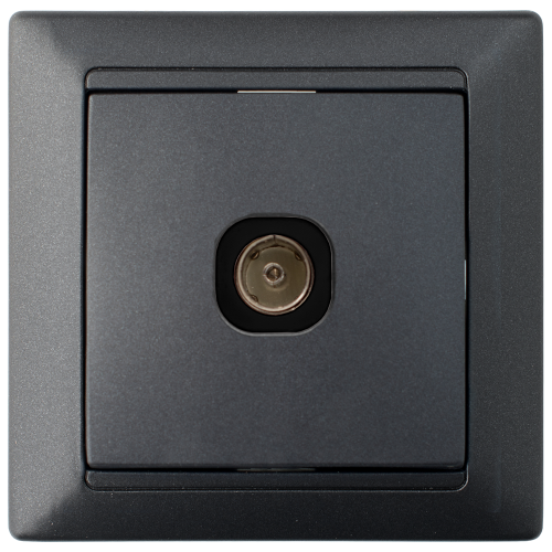 Розетка телевизионная скрытой установки ТР-042 графит