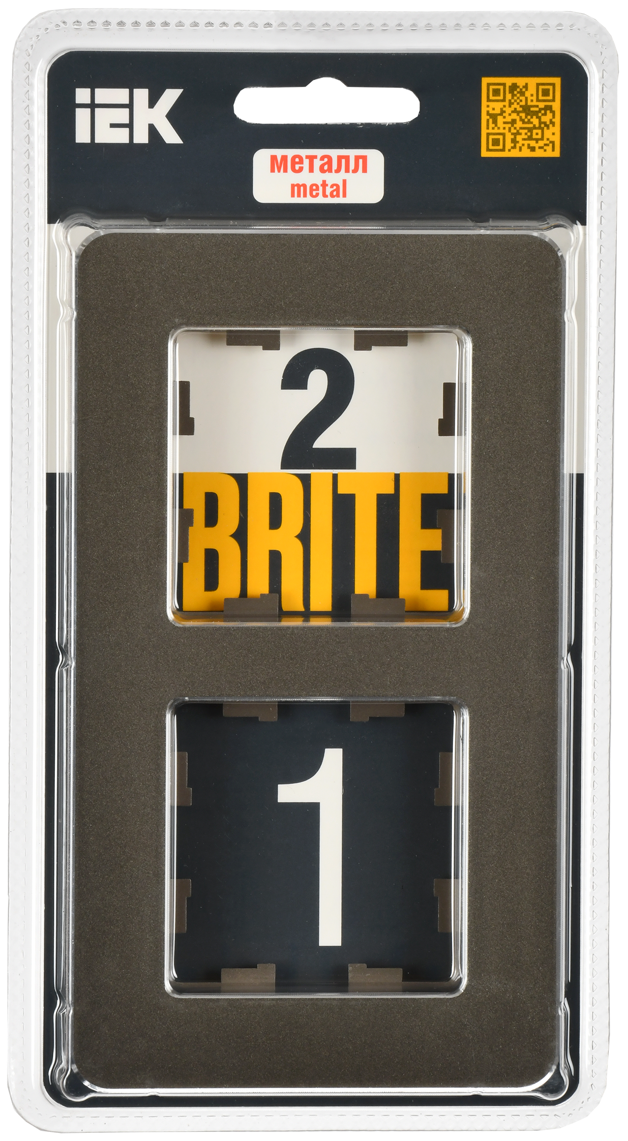 BRITE Рамка 2-местная РУ-2-1-Бр металл латунь RE IEK - Фото 2