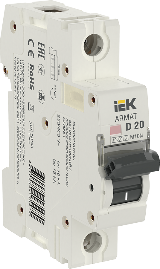 ARMAT Автоматический выключатель M10N 1P D 20А IEK