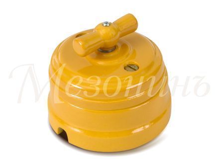 Выключатель ретро фарфоровый поворотный на 4 полож в комплекте с подъемной рамкой, 10А, 250В, цв