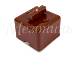 Выключатель ретро проходной фарфоровый поворотный на 2 положения, коллекция "QUADRA" , цвет - коричн GE80404-04