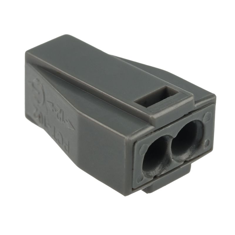 Экспресс-клемма с пастой СМК 773-302, 2-проводная до 2,5 мм², серая (100 шт/уп) REXANT 07-3020