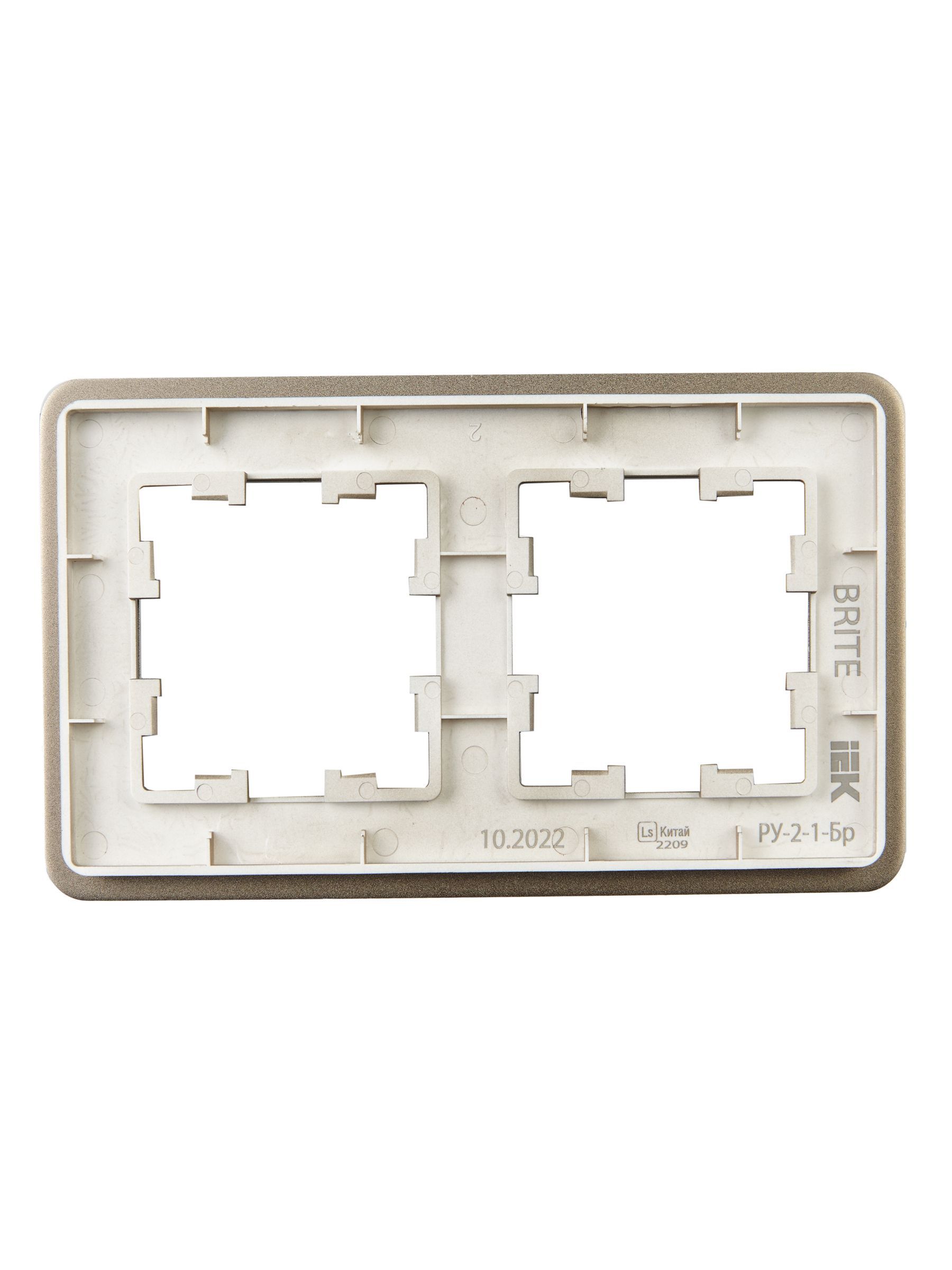 BRITE Рамка 2-местная РУ-2-1-Бр металл латунь RE IEK - Фото 7