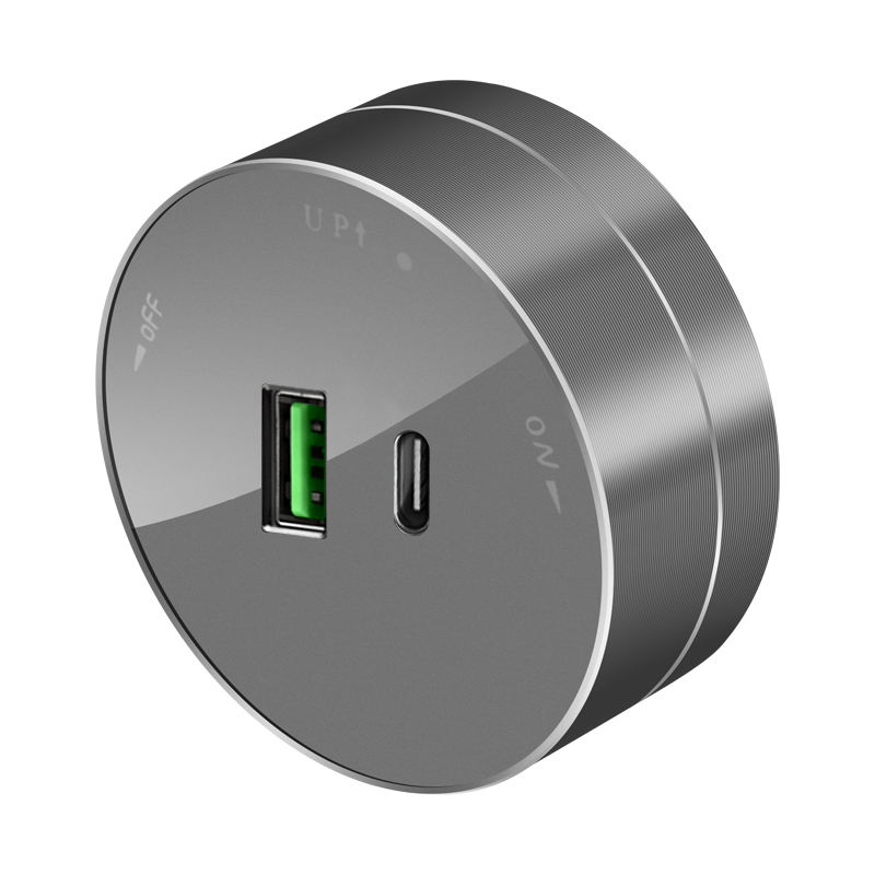 Розетка MultiTrack с 2-мя заряд. устройствами USB тип A+C 18Вт 5В/3А графит SE MTK13003G 1816797