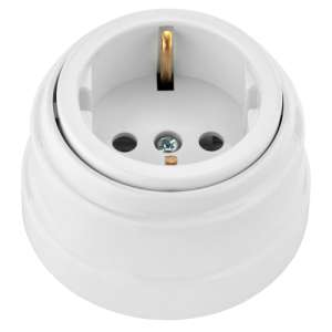 Розетка штепсельная для открытой установки с заземляющим контактом РА16-0202 11346BY