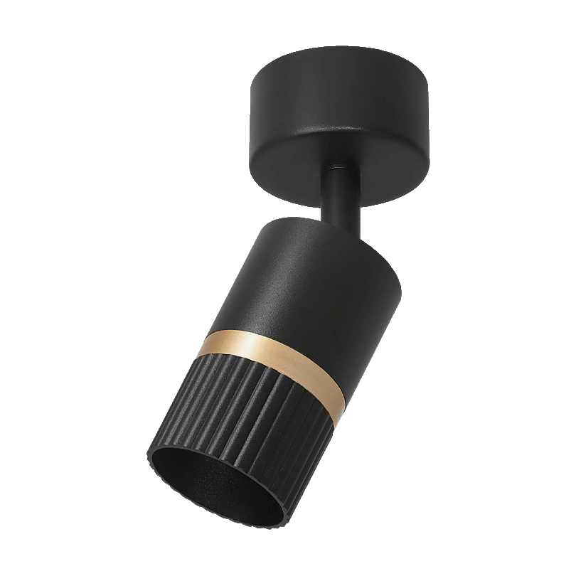 Накладной светильник WOLTA WSL-GU10/19BG-1 DUO под лампу GU10 Чёрный/золото D55x170 WSL-GU10/19BG-1