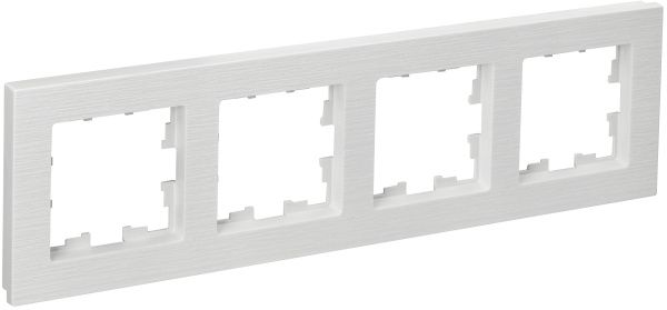 BRITE Рамка 4-местная РУ-4-Бр белый рифленый IEK BR-M42-51-K01