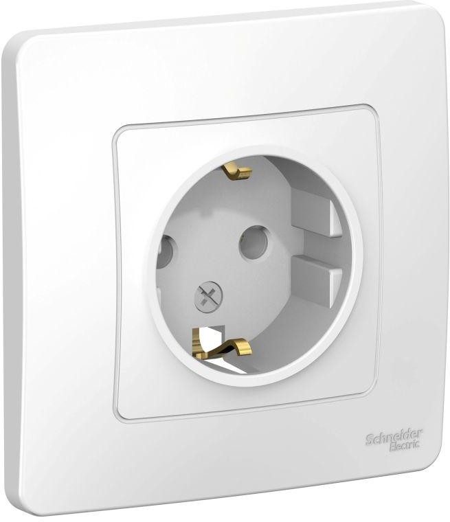 Розетка 1-м СП Blanca 16А IP20 250В с заземл. без защ. шторок бел. SE BLNRS001011 - Фото 2