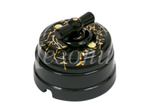 Выключатель ретро поворотный на четыре положен (2-х клавишный, в комплекте с подъемной рамкой D70x GE70401-05C