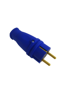 Вилка переносная прямая каучук В 16-001 (синий) с заземлением ВЭТП0013