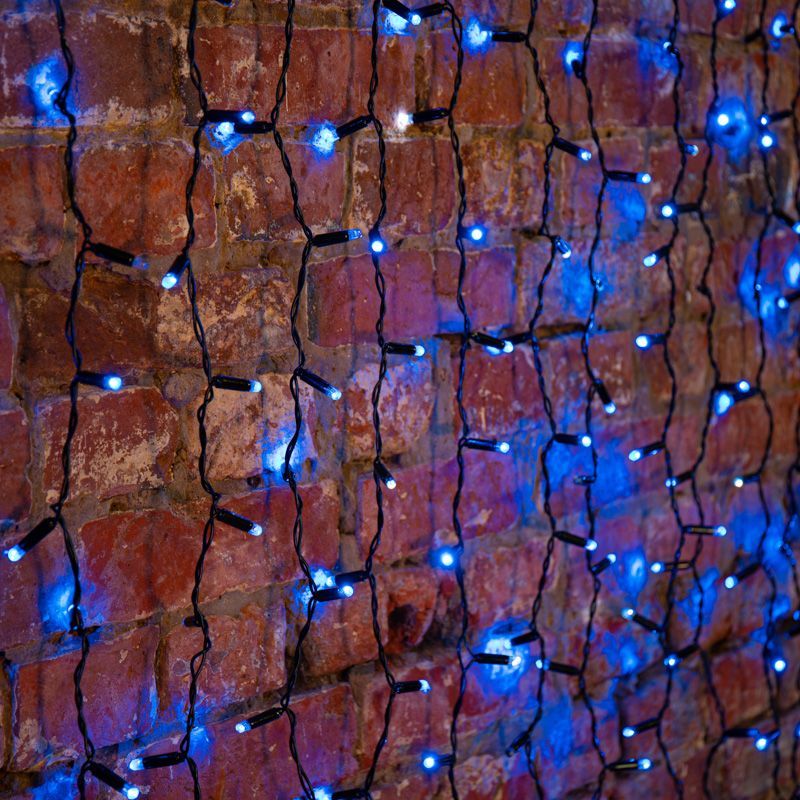 Гирлянда светодиодная Занавес 2х3м 760 LED СИНИЙ черный ПВХ IP65 постоянное свечение 230В нужен блок 303-500 NEON-NIGHT 235-143