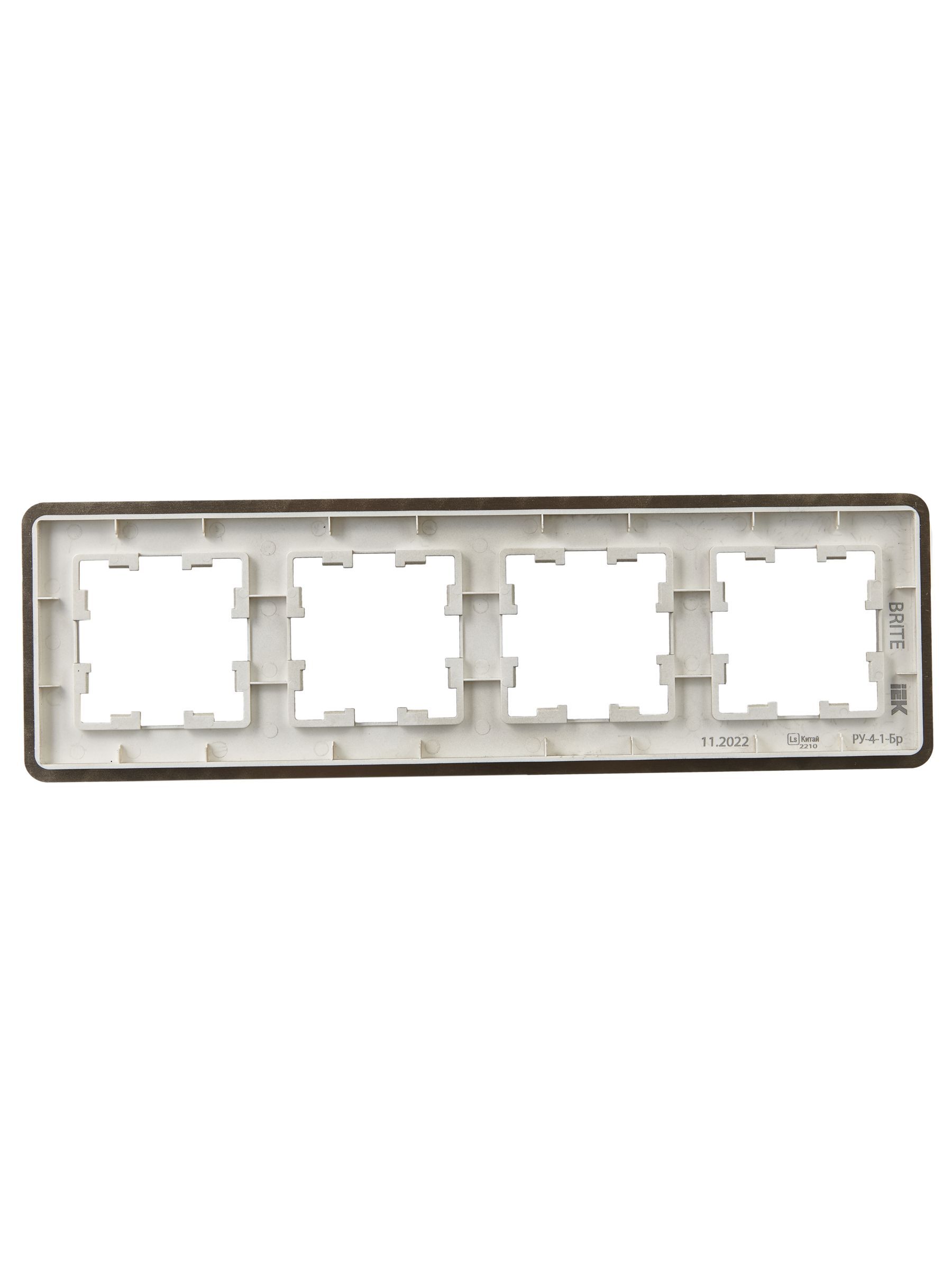 BRITE Рамка 4-местная РУ-4-1-Бр металл латунь RE IEK - Фото 4