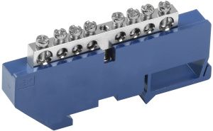 Шина N "ноль" на DIN-изоляторе с никелевым покрытием ШНИ-6х9-8-Д-С IEK YNN10-08-D-K07-N