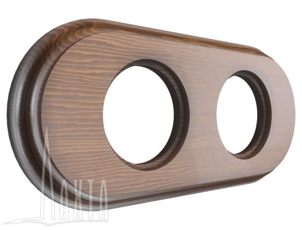 Рамка 2х-мест, дерев, скрыт,уст,, овал, темный дуб Лахта "СенатЪ"