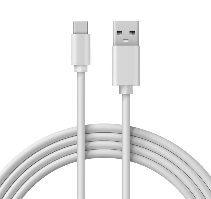 Кабель USB-A – Type-C, 2,1A, 1м, ПВХ, белый, REXANT