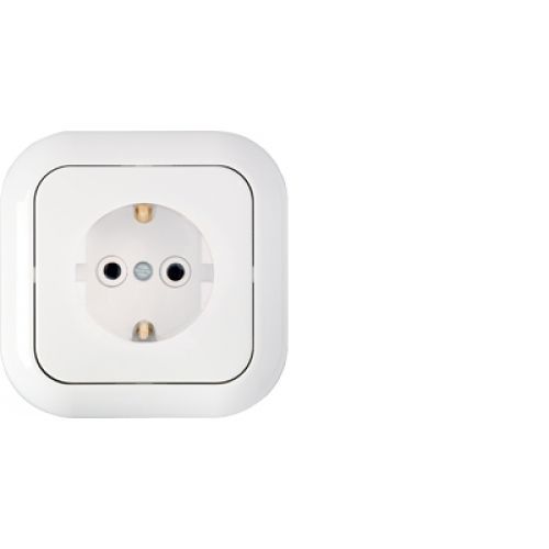 Розетка штепсельная с заземляющим контактом с безвинтовыми контактными зажимами скрытой установки РС