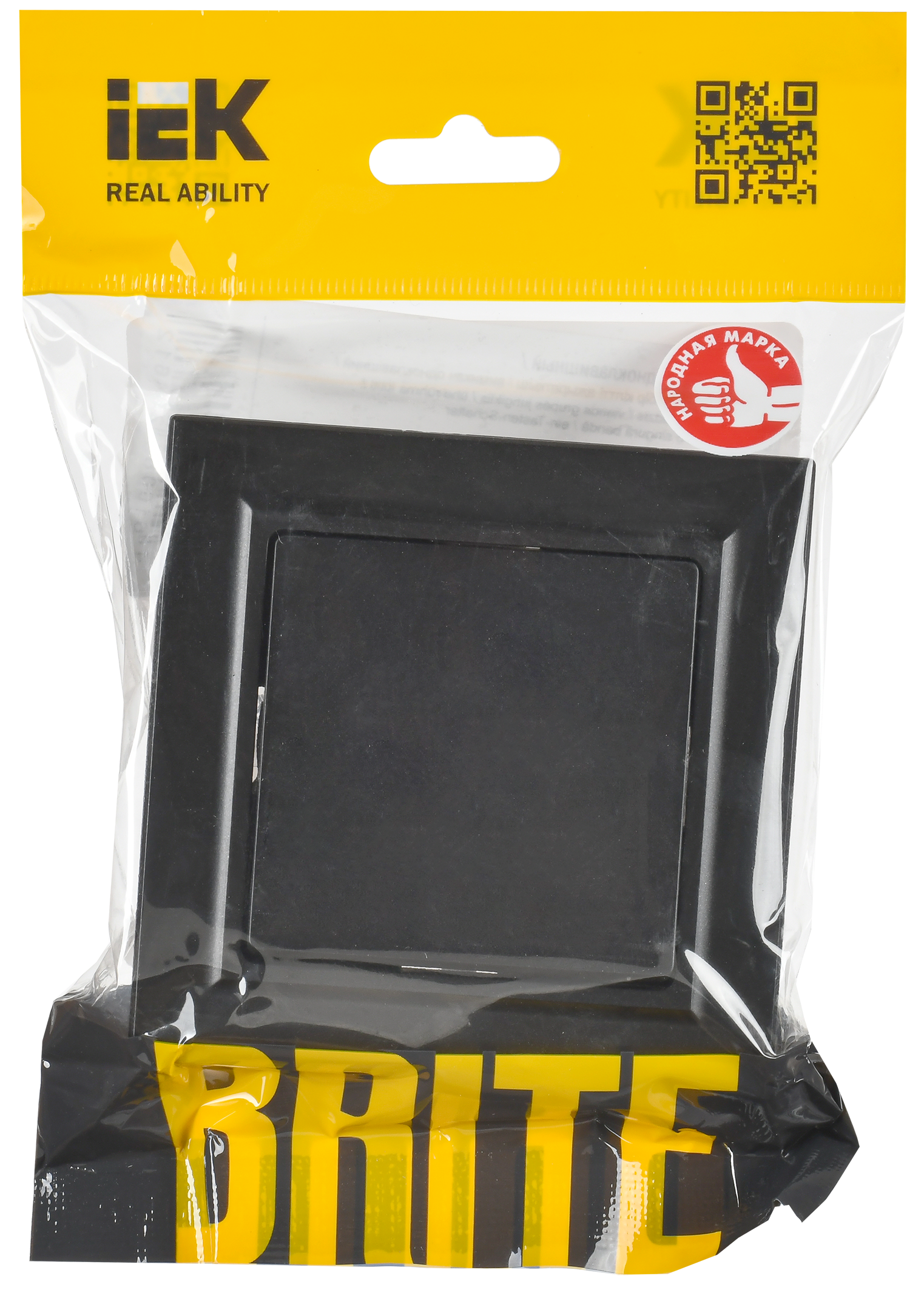 BRITE Выключатель 1-клавишный 10А в сборе ВСР10-1-0-БрЧ черный IEK - Фото 2
