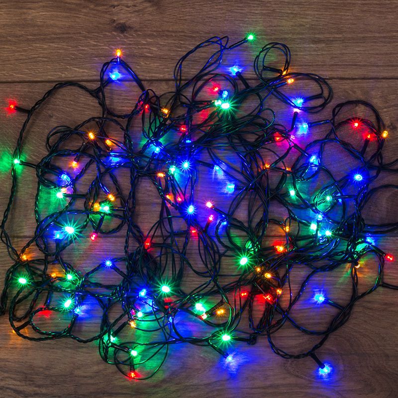 Гирлянда светодиодная универсальная 120 LED МУЛЬТИКОЛОР 12 метров с контроллером 303-105