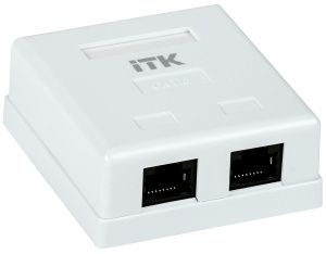 ITK Настенная информационная розетка RJ-45 кат.6 2-порта CS2-1C6U-22