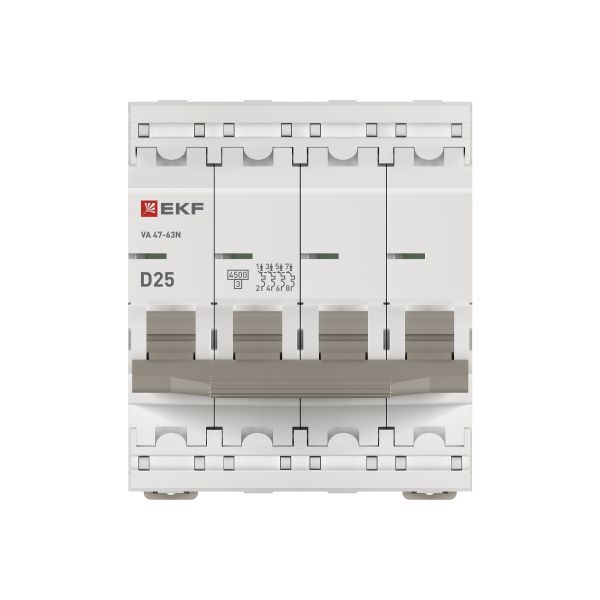 Авт. выкл. 4P 25А (D) 4,5kA ВА 47-63N EKF PROxima - Фото 3