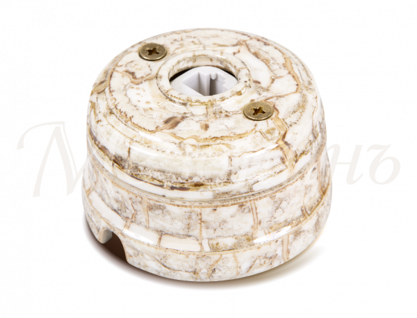 Розетка ретро компьютерная RJ45  (в комплекте с подъемной рамкой D70x45), цвет - дворцовый мрамор, к